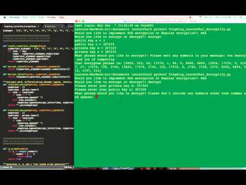 CS10 Final Project: Encryptify! (Ting Ding & Lauren Thai, Fall 2015)