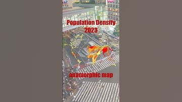 🗺 Discover the Population Density Anamorphic Map 2023 #GIS #Map #Cartography #Geography