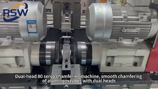 Dual head 80 servo chamfering machine, smooth chamfering of aluminum tubes with dual heads