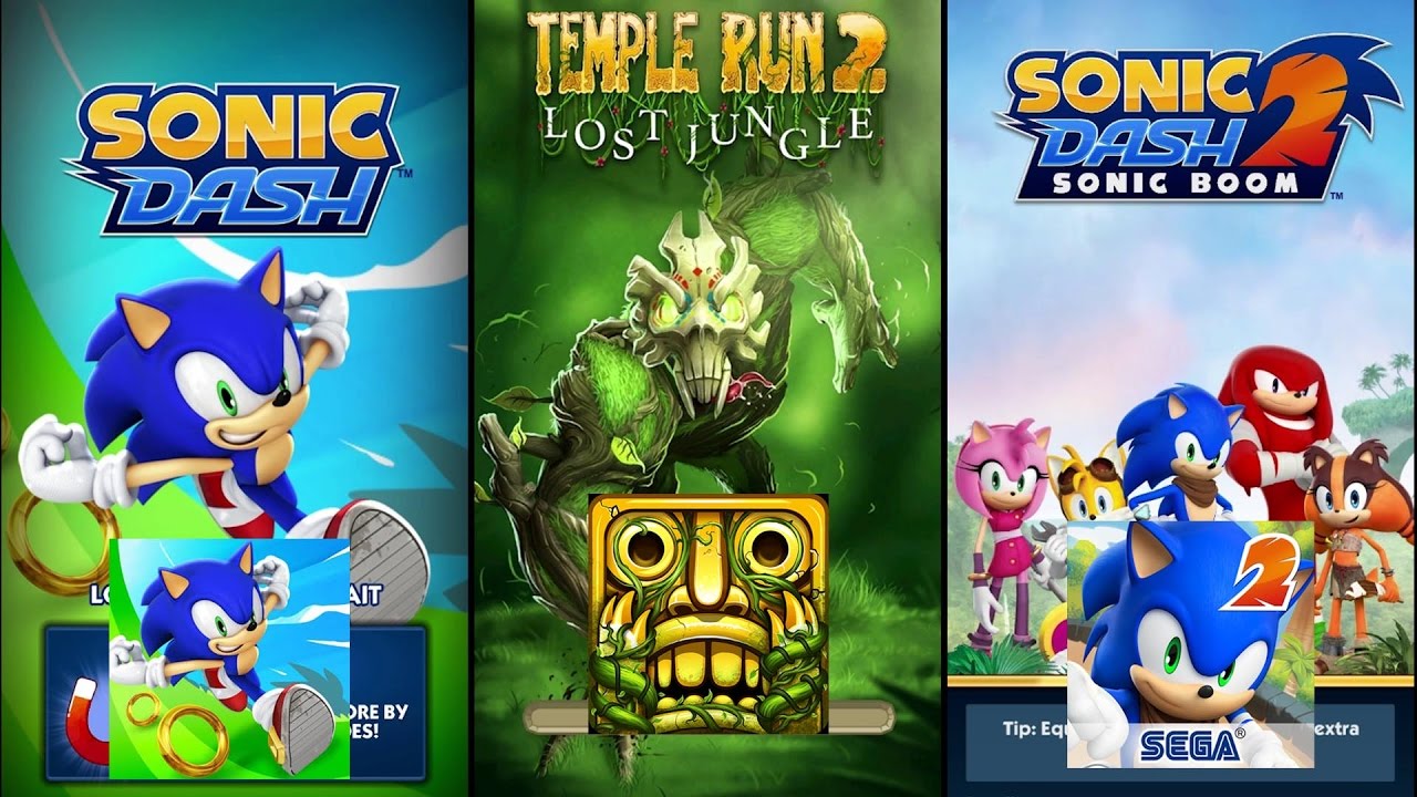 Sonic Dash VS Temple Run 2 Lost Jungle VS Sonic Dash 2: Sonic Boom ...