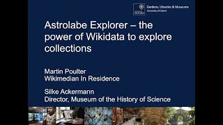 GLAM Digital Showcase - Astrolabe Explorer: the power of Wikidata to explore collections
