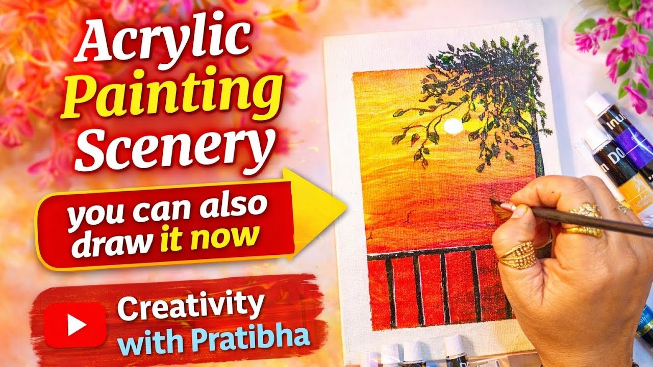 You Can Also Draw It Now 🎨 | Easy Acrylic Painting Scenery for Beginners