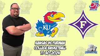 Kansas vs Furman 11/30/24 Free College Basketball Picks and Predictions  | NCAAB Pick