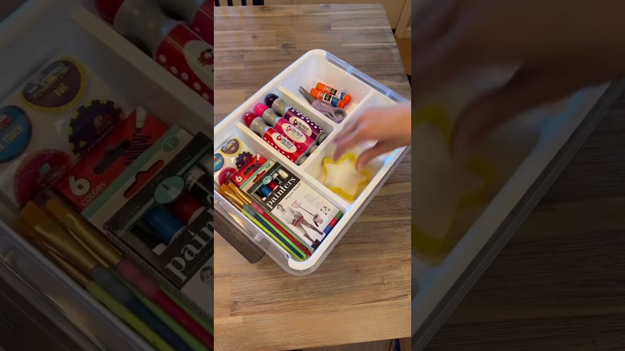 Art supplies storage bin 