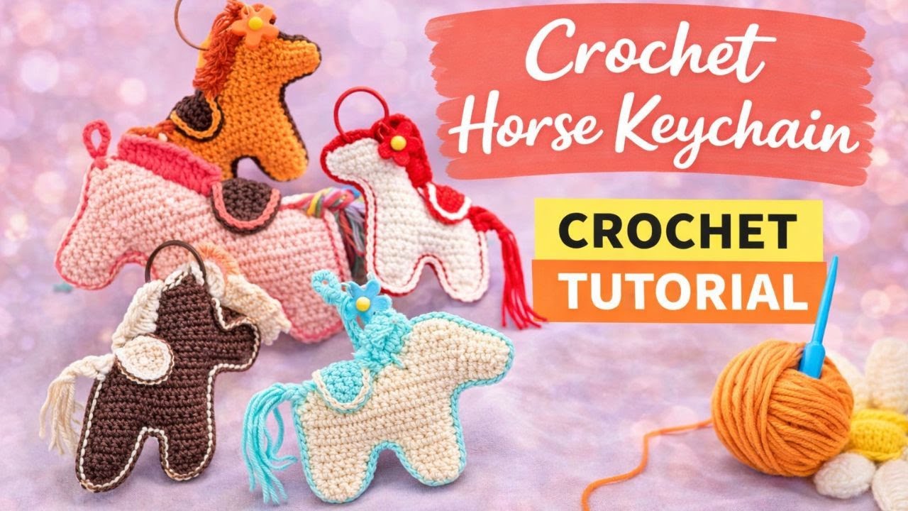 Crochet Horse Keychain Tutorial 🐎 Step-by-Step Handmade Animal Charm for Beginners & Gifts