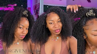 THE BEST NATURAL CURLY HALF WIG DEFINITELY A MUST HAVE !! FT. HERGIVENHAIR