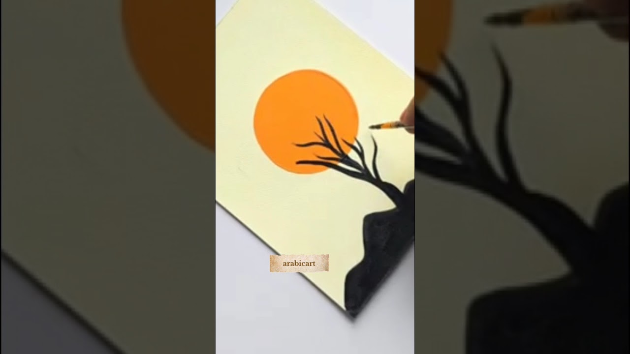 Yellow & pink aesthetic boho painting with Arabic calligraphy #arabicart​ #art​ #artshorts​ #viral