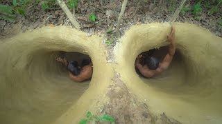 Jungle House Build The Most Secret 3 In1 Temple Underground House Water Slide To Tunnel