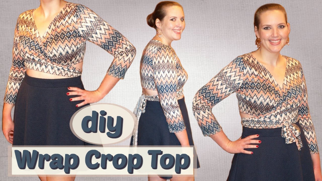 Yoga Stretch -  DIY Wrap Crop Top w/ Sleeves - Stretch Knit Sewing Tutorial