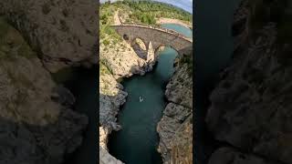 ln for the thrill with th this is thill with this is the pont du biable on the rive Herault #shorts