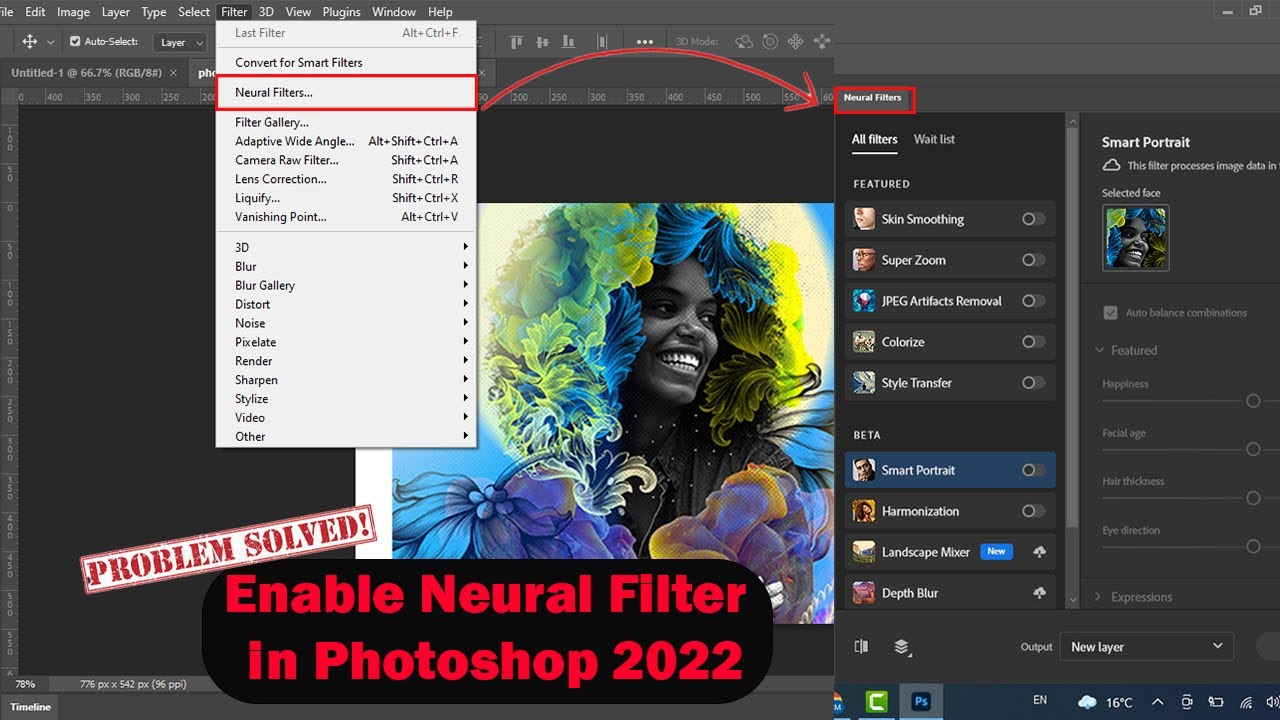 How To Enable Neural Filter In Photoshop 2022 Neural Filter Not