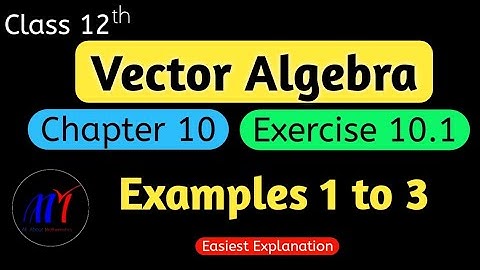 Chapter 10 Exercise 10.1 ( Examples 1 to 3 )  Vector Algebra Class 12 Maths | NCERT Solutions