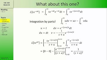 CBE 430 Week 03 03 - More Laplace Transforms