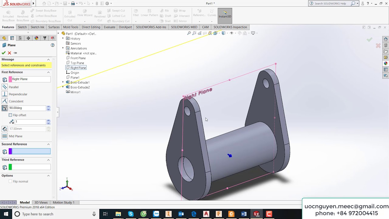 Solidworks 2018 Part Modeling - YouTube