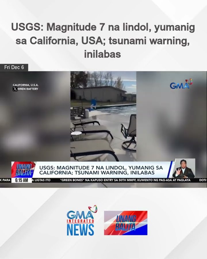 USGS – Magnitude 7 na lindol, yumanig sa California, USA; tsunami warning, inilabas | Unang Balita