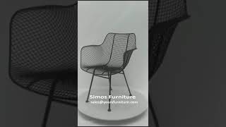 Black Metal Wire Outdoor Dining Chair Wire Garden Chair Simos Furniture