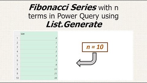 Fibonacci Series with n terms in Power Query using List.Generate Function