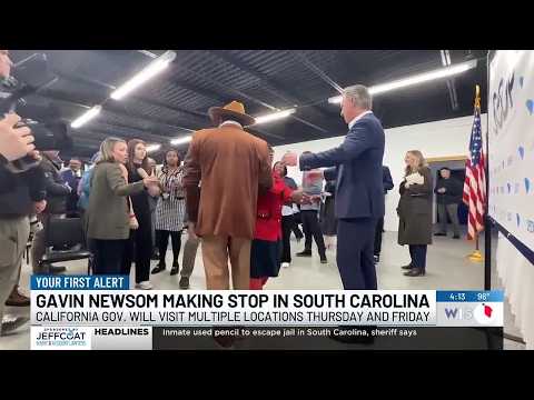 California Gov. Gavin Newsom to make stops in South Carolina