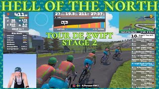 Going Through Hell (of the North) on a Team KWCC Race?! Tour de Zwift screenshot 1
