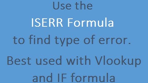 Learn Excel  Iserr Formula