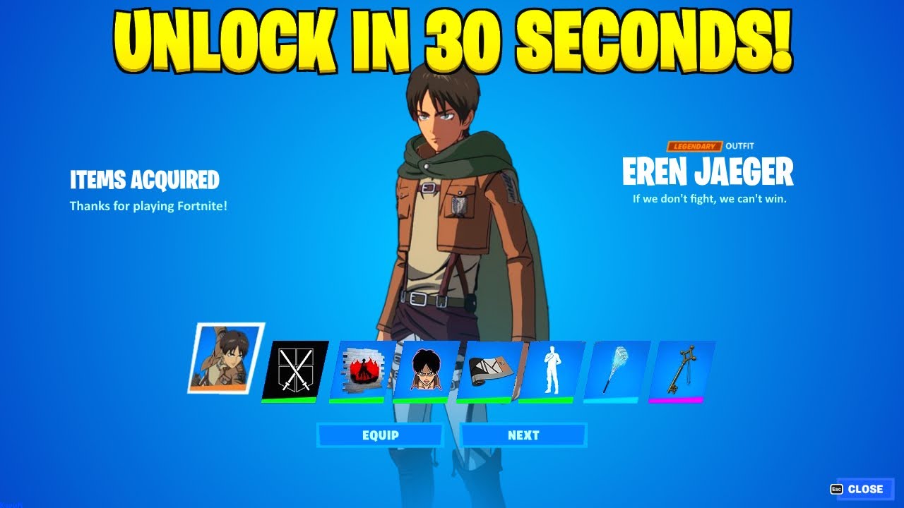 Fortnite Eren Jaeger Quests: How to get Attack on Titan skin & all