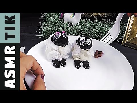 Eating baby SHEEPS! Kluna Tik Dinner Parody! ASMR eating sounds no talk !