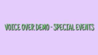 SAMPLE VOICE OVER DEMO - SPECIAL EVENTS 1
