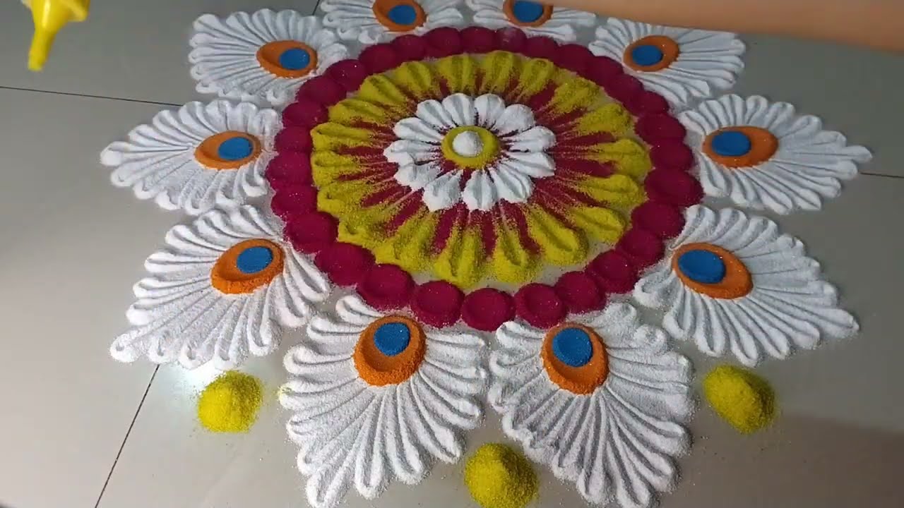 होळी स्पेशल रांगोळी/धुलीवंदन/होळी/गुढीपाडवा विशेष रांगोळी डिझाईन/Holi special rangoli/Gudhipadwa 