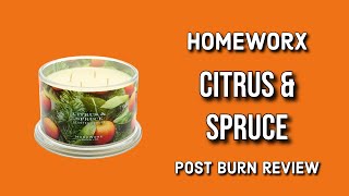 HOMEWORX Citrus & Spruce Post Burn Candle Review