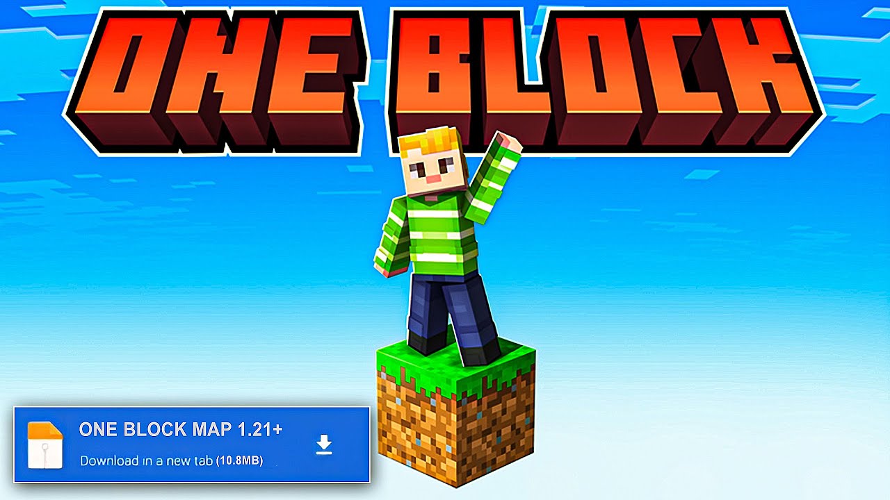 MCPE One Block survival Map Download 1.21+ | MCPE 1.21+ - YouTube