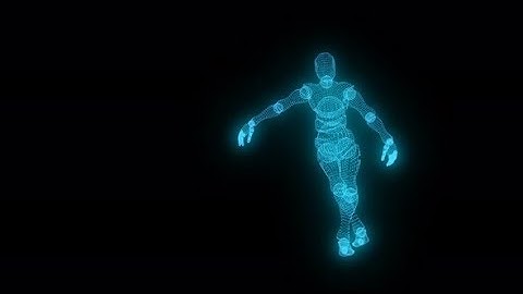 Dancing Blue Glowing Character on a Black Isolated Background | Motion Graphics - Videohive template