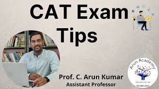 Tips for CAT Exam | Tamil | Part 1 | Prof. C. Arun Kumar