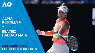 Alina Korneeva v Beatriz Haddad Maia Extended Highlights | Australian Open 2024 Second Round