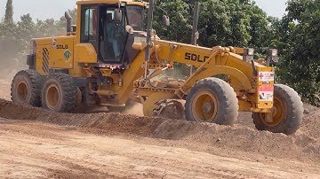 SDLG Motor grader wonderful operator moving topsoil