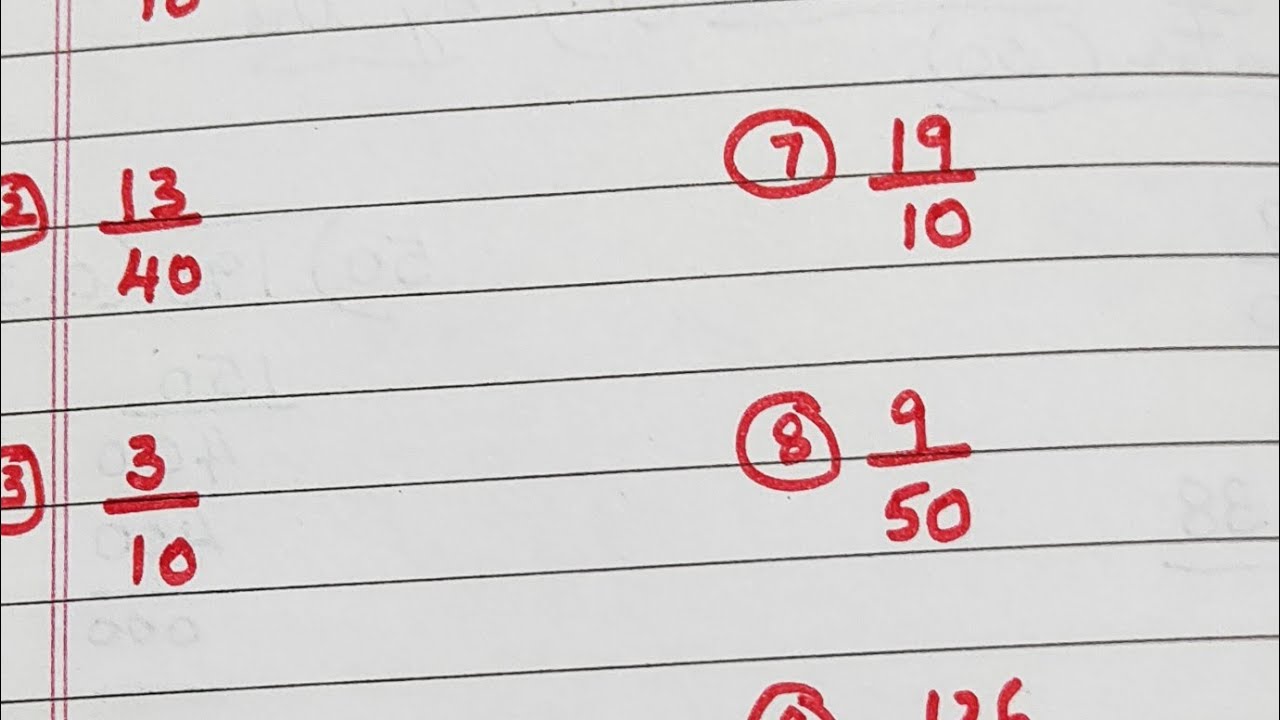        CONVERSION OF FRACTIONS INTO PERCENT. @Shravika's