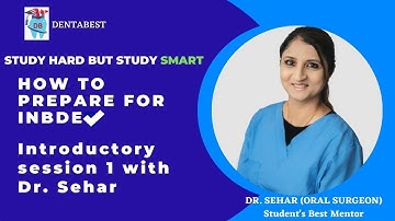 How to Prepare for INBDE? Study Smart with Dr. Sehar | Introductory Session 1
