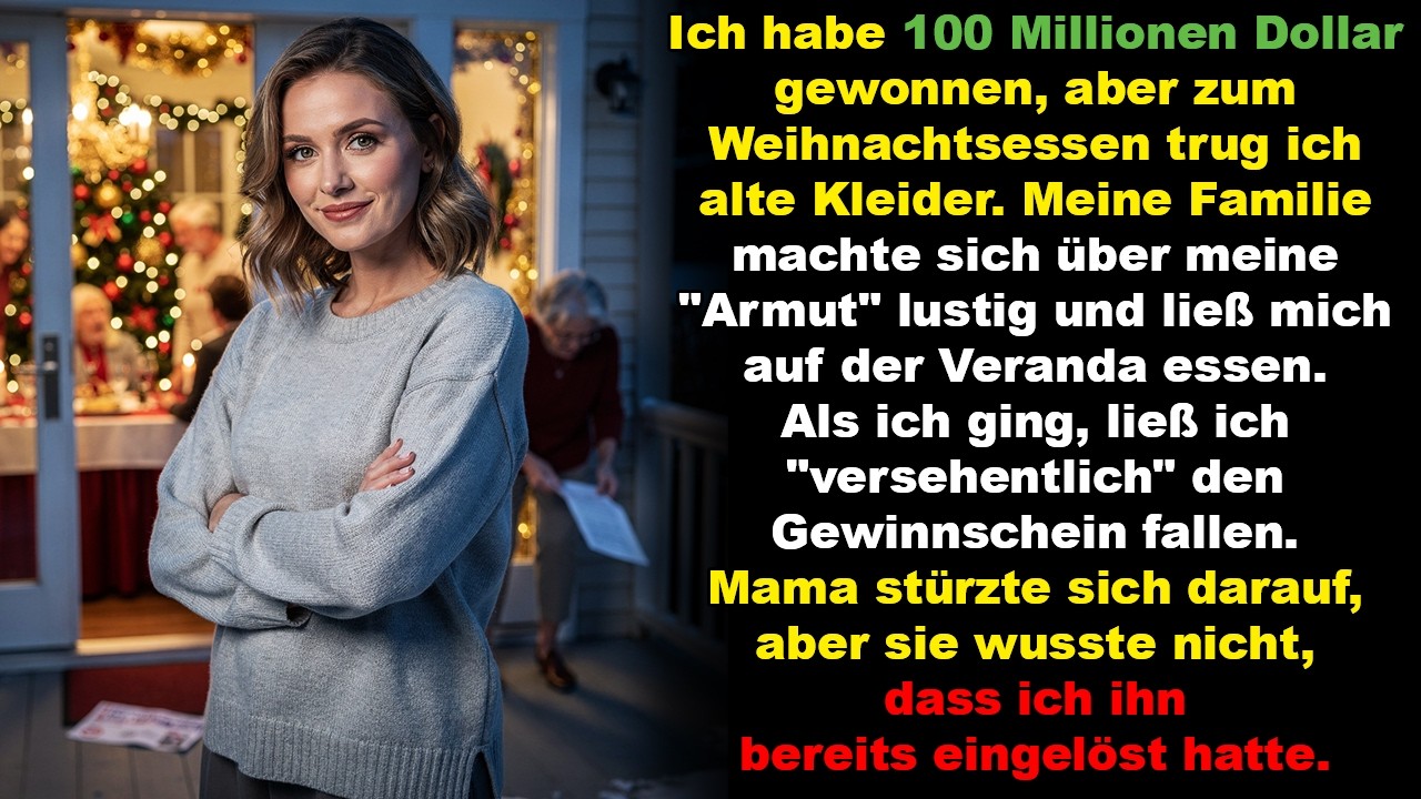 Ich habe 100 Millionen Dollar gewonnen, aber zum Weihnachtsessen trug ich alte Kleider.