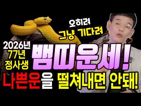 You shouldn't struggle to escape bad luck?! 2026 Byeongo Year fortune for Snake born in 1977! [Dokseongdang Cheongpung]