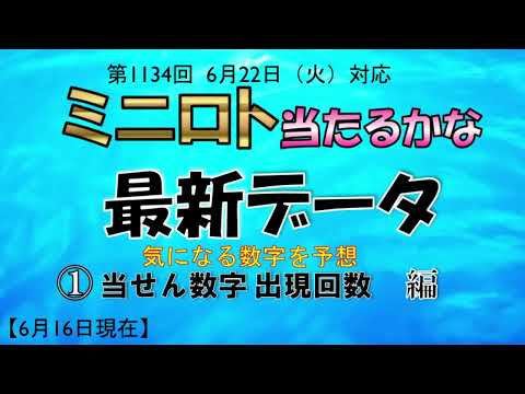 【ミニロト当たるかな】ミニロト1134回 対応 出現回数  気になる数字予想