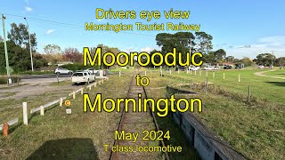 Drivers eye view, Moorooduc to Mornington, T class, May 2024