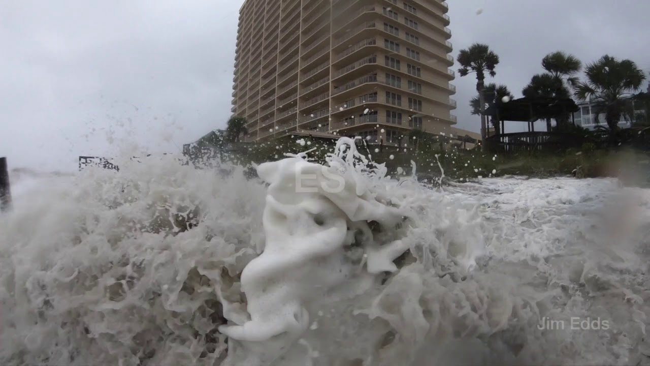 Hurricane Michael Storm Surge On Panama City Beach Fl Youtube