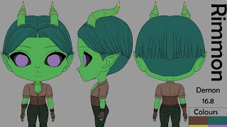 Rimmon Chibi Character Reference Sheet Timelapse [Real Time 4.3 hrs]