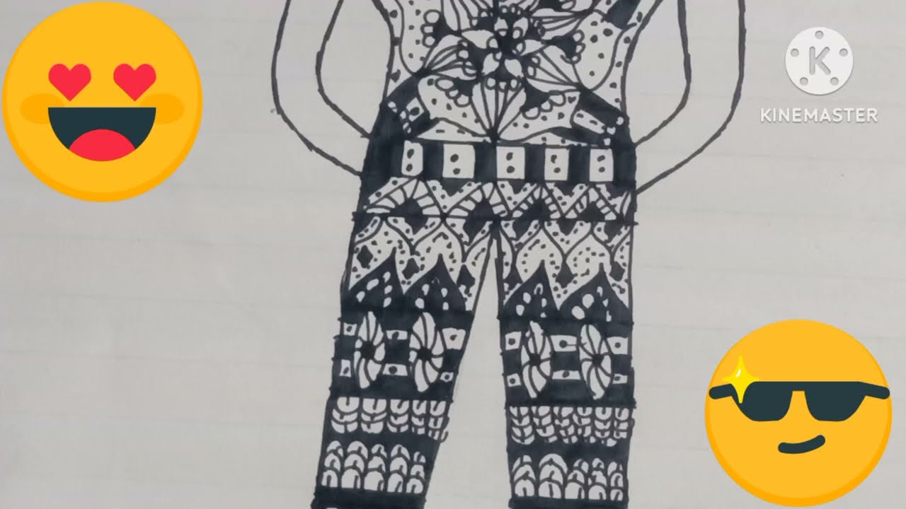 how to draw a beautiful mandala doodle and zentangle art party dress for beginners