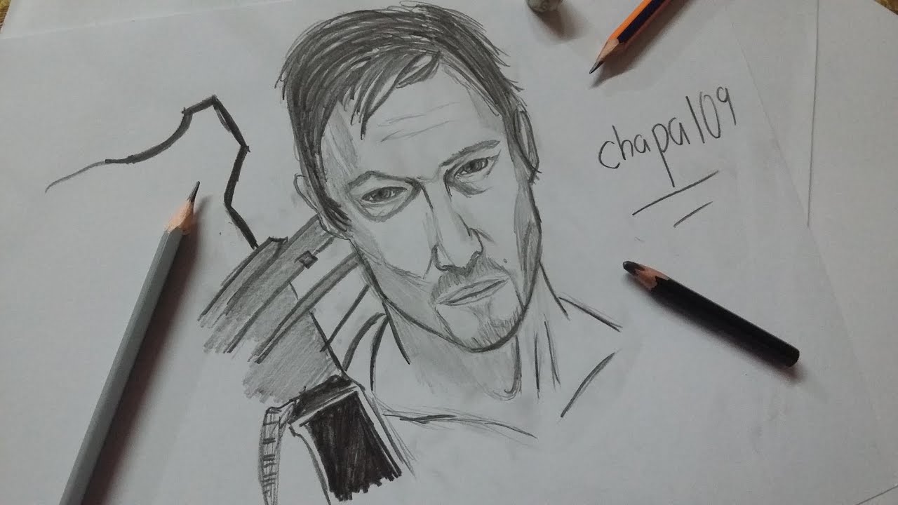 Dibujo de Daryl Dixon: The Walking Dead/ Drawing Daryl Dixon: The Walking Dead