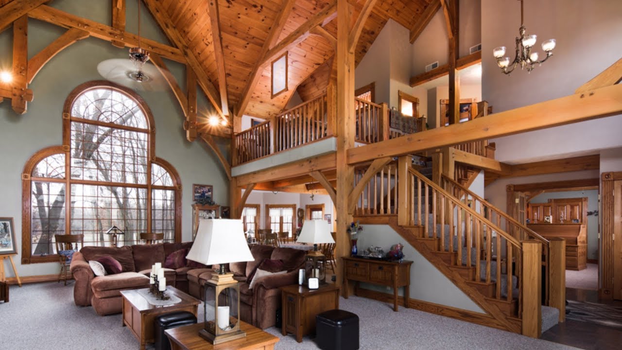 Timber Frame Home Overlooking A Beautiful Private Lake For Sale