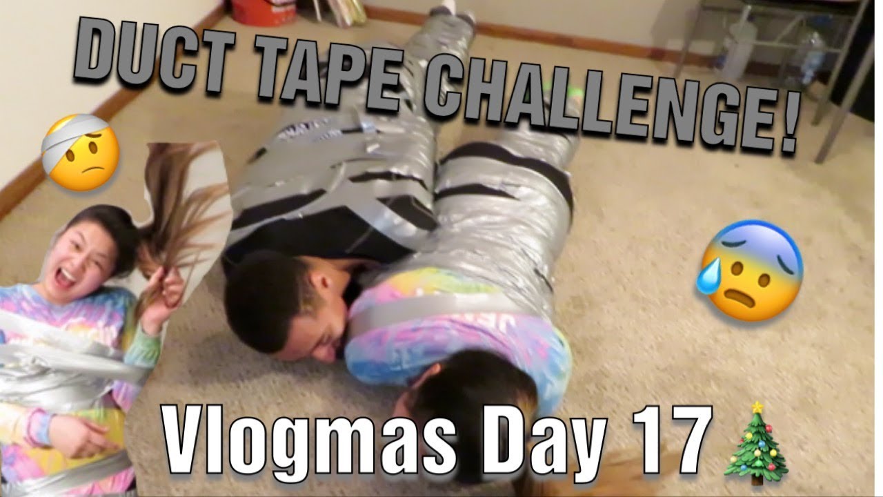 COUPLE'S DUCT TAPE CHALLENGE!! (PAINFUL AND FUNNY!) VLOGMAS DAY 17