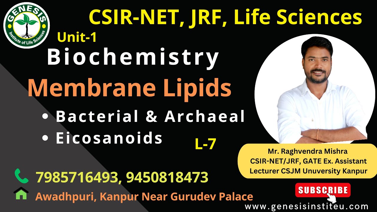 Bacterial & Archaeal Membrane Lipids | Eicosanoids | Lipids | Biochemistry#genesis_institute