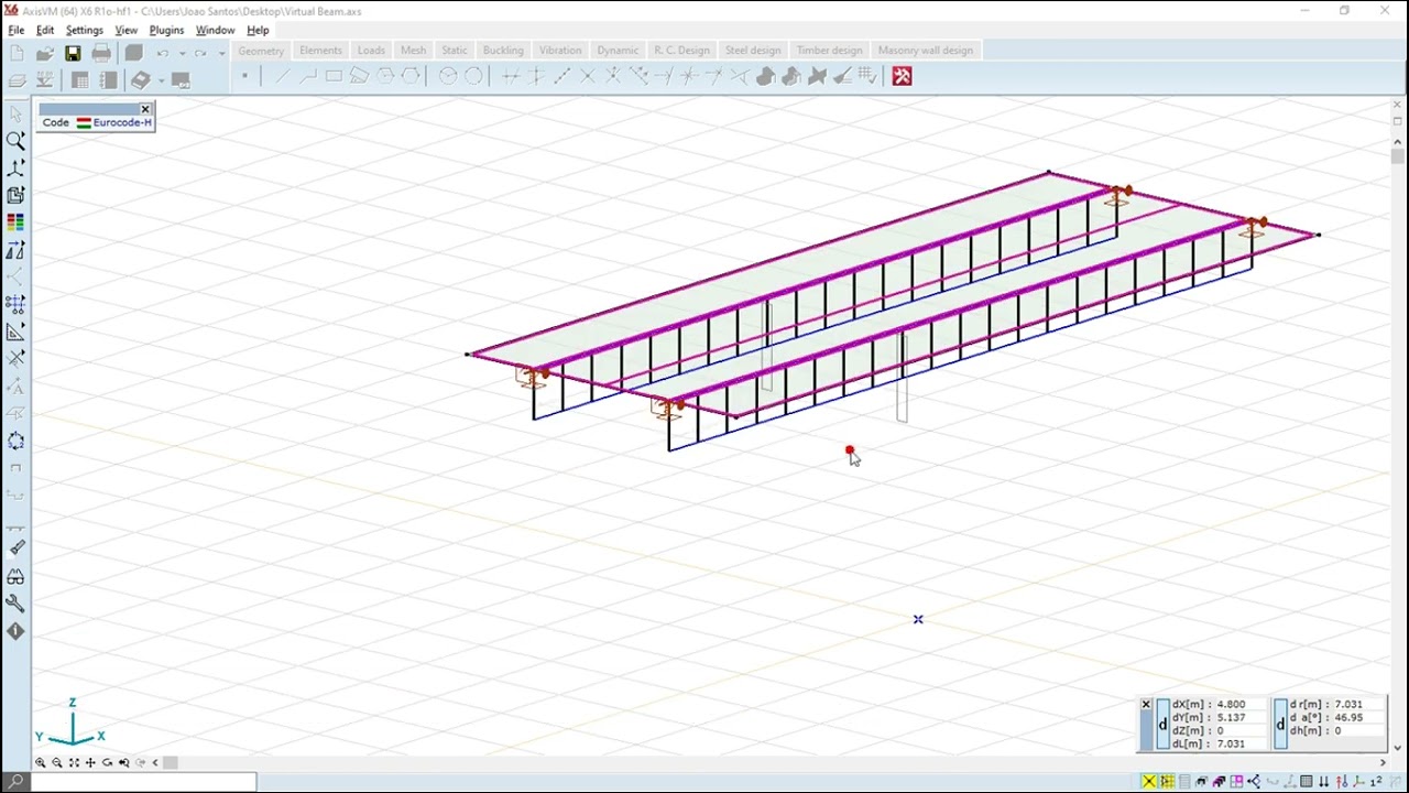 3 minutes with...AxisVM x6 - Virtual Beams & Virtual Strips