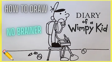 How to draw Diary of a Wimpy Kid NO BRAINER 🧠✏️