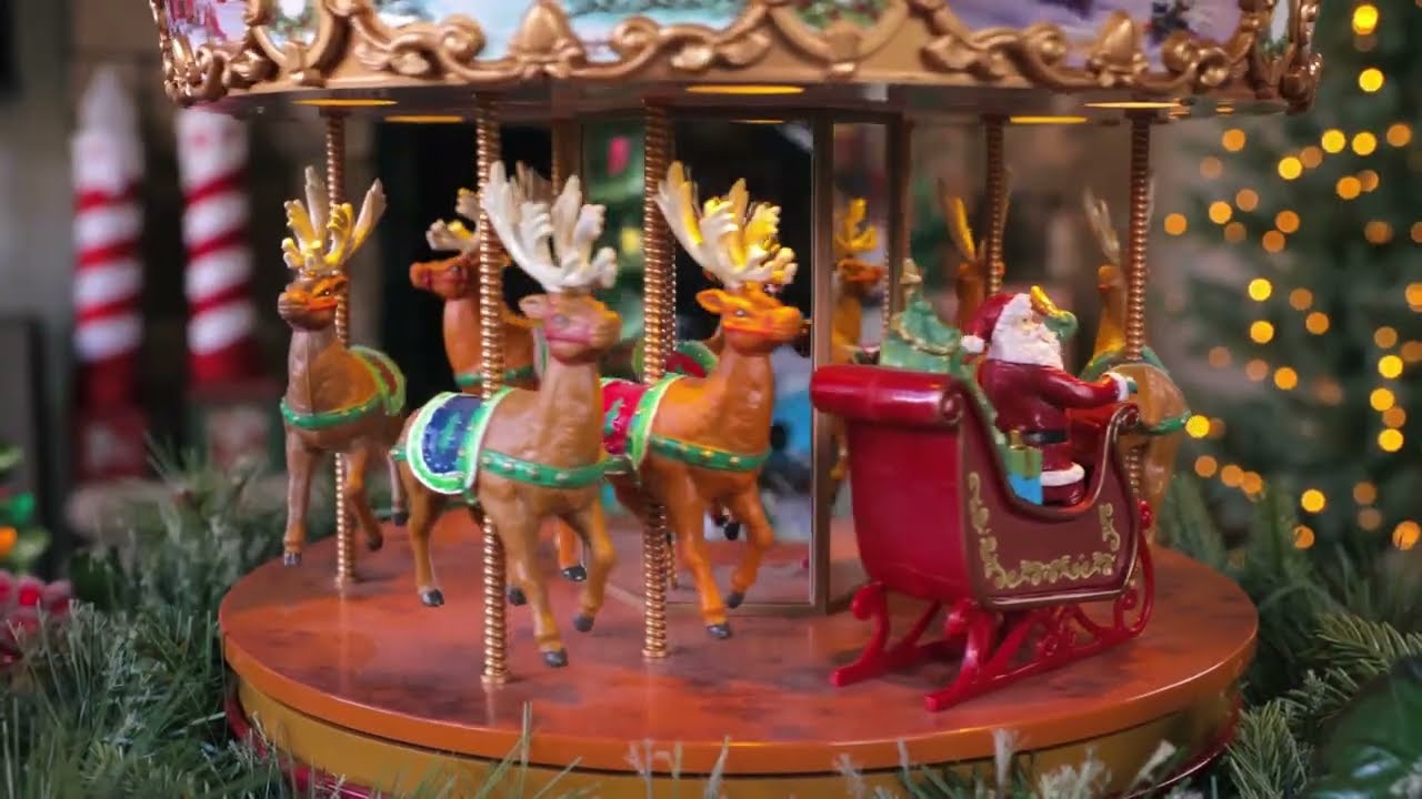 ミスタークリスマス　Mr. Christmas　ホリデーカルーセル Mr. Christmas 17-in Lighted Decoration Carousel Electrical Outlet